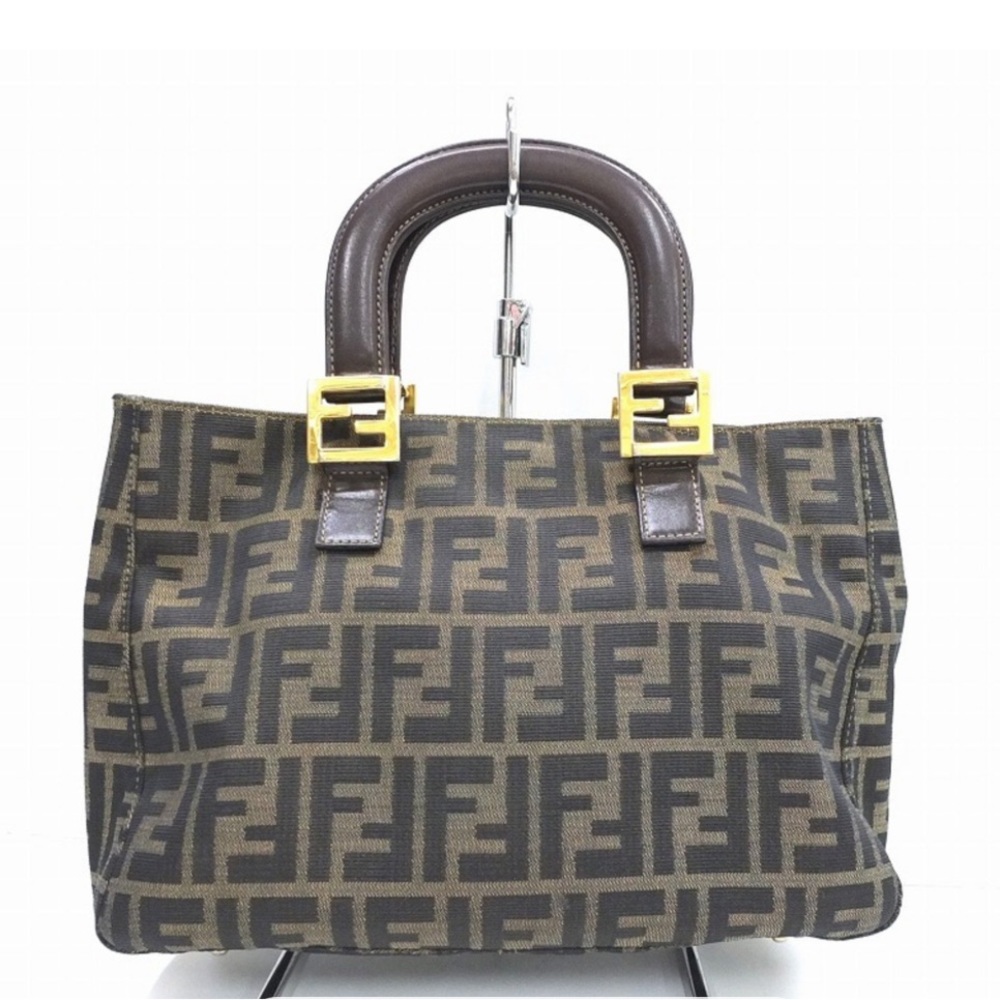 Authenticated Used Fendi handbag FENDI Zucca pattern canvas 26329 bag leather